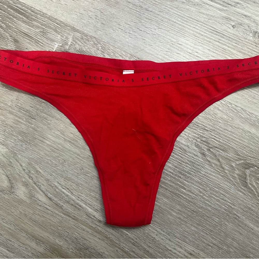 Victoria's Secret Red Cotton Bikini Thong